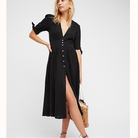 Free People Dresses & Skirts - Love of My Life Linen Midi Dress Free People NWT